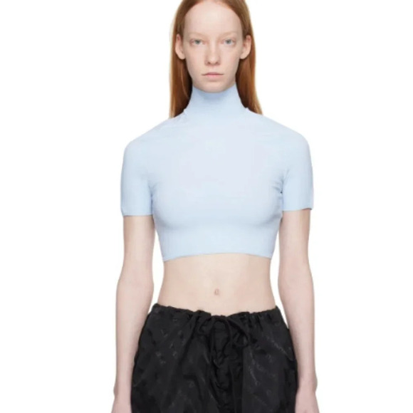 Alexander Wang Blue Bodycon T-Shirt - Picture 1 of 5